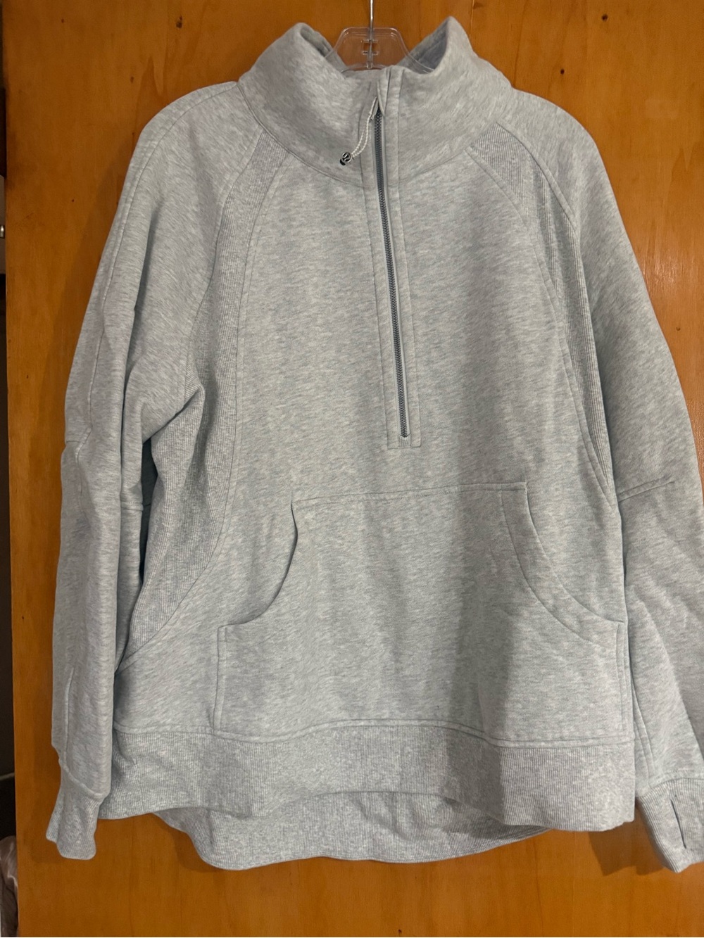 Lululemon half zip funnel neck Long in Heathered grey!